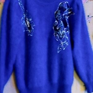 La Matta  Vintages  soft wool blend bedazzled sweater M
